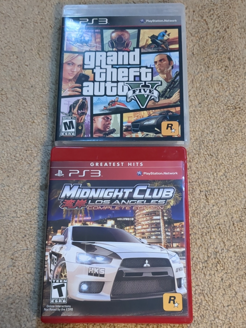 Sony PS3 Grand Theft Auto V & Midnight Club Los Angeles (white, red)
